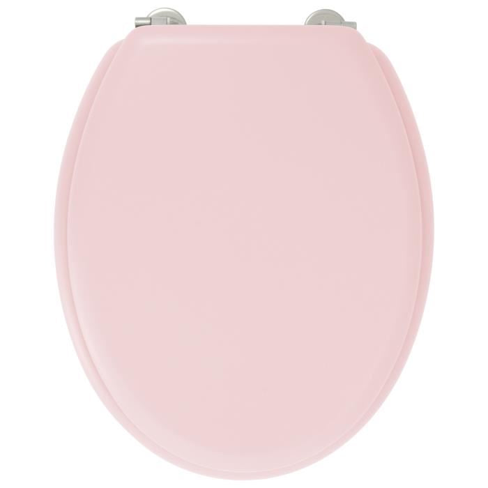 GELCO DESIGN Abattant WC Dolce - Charnieres inox - Bois moulé - Rose crystal