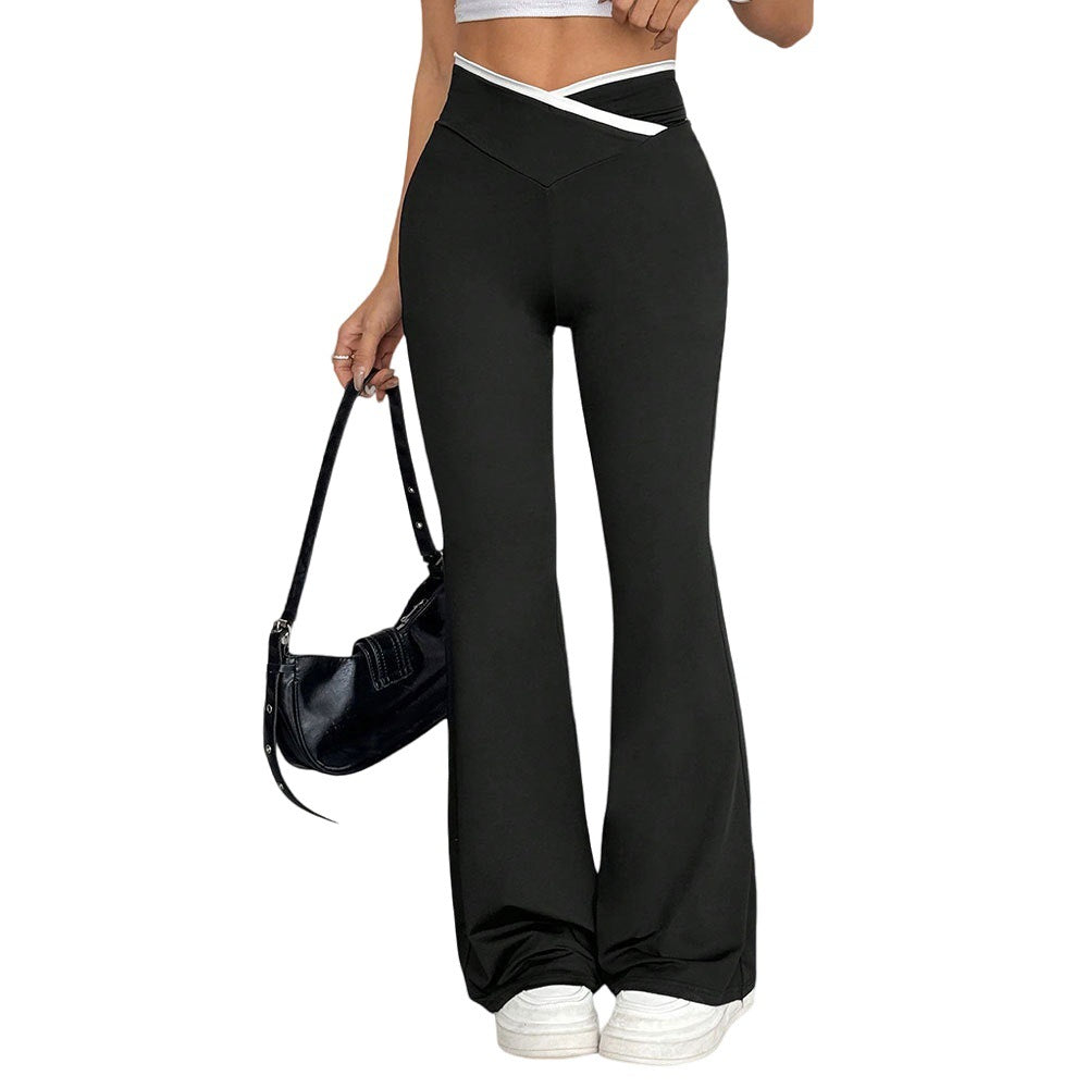 Pantalon Femme Évasé Taille Haute – Stretch Gainant & Chic
