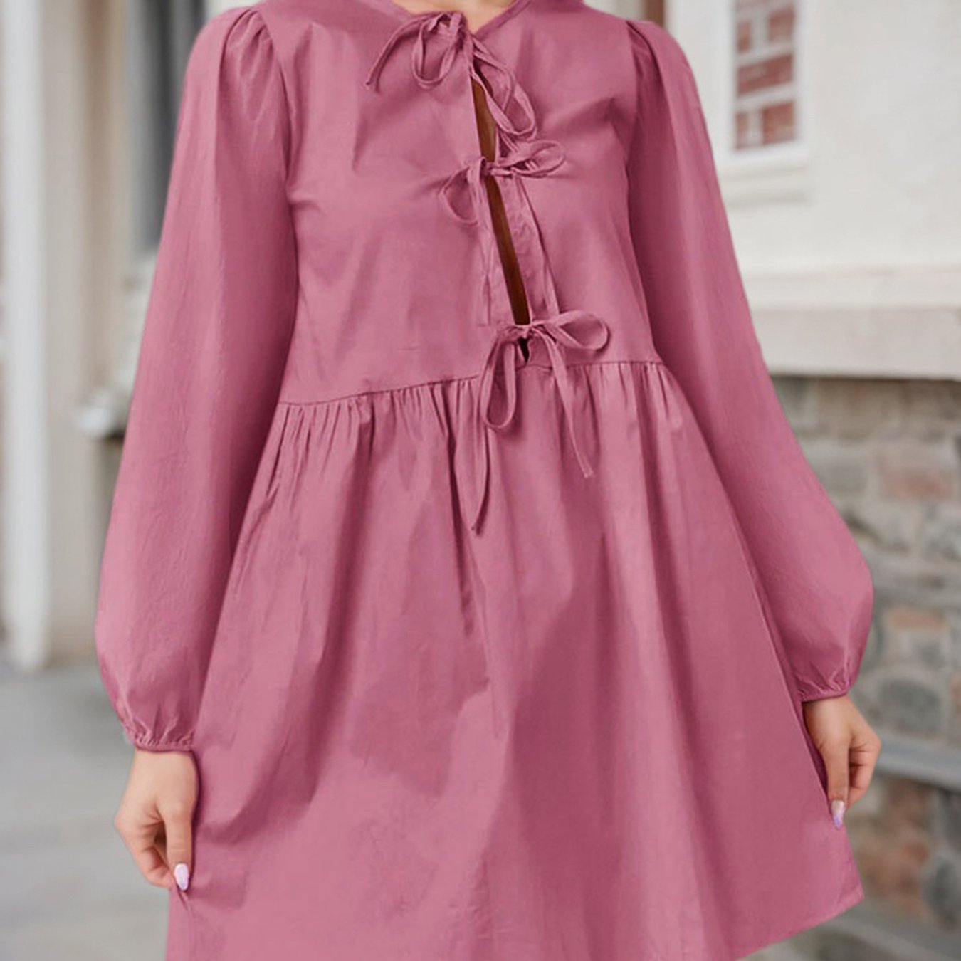 Robe courte femme manches bouffantes – coupe évasée élégante