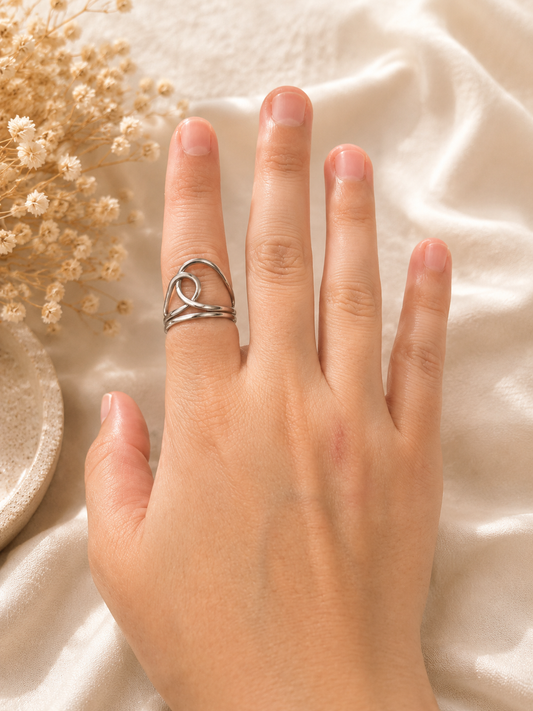 Bague ajustable design infini