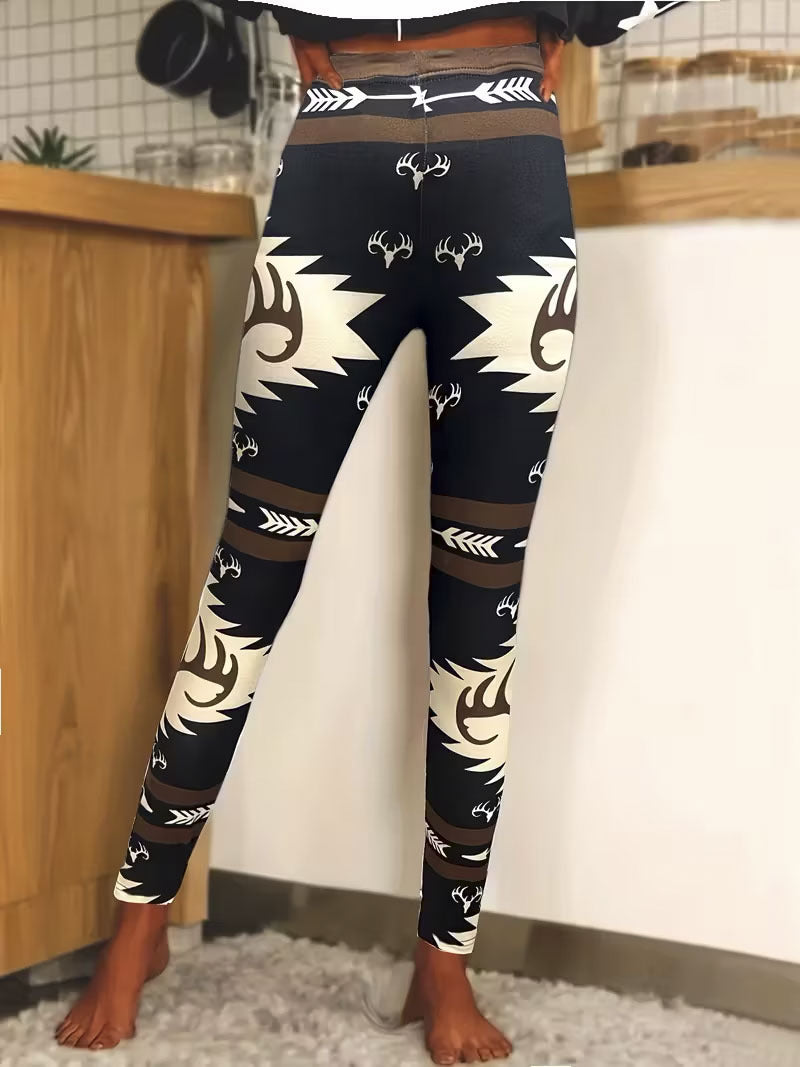 Legging Femme Yoga Taille Haute – Stretch Gainant à Motifs Imprimés