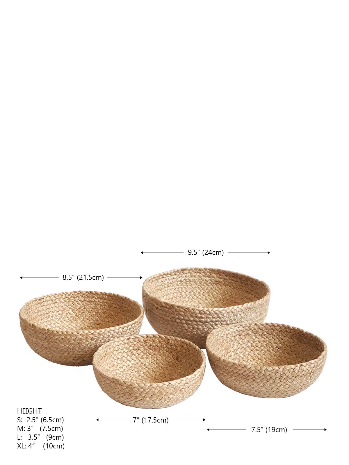 Ensemble de paniers tressés en jute – Rangement déco naturel