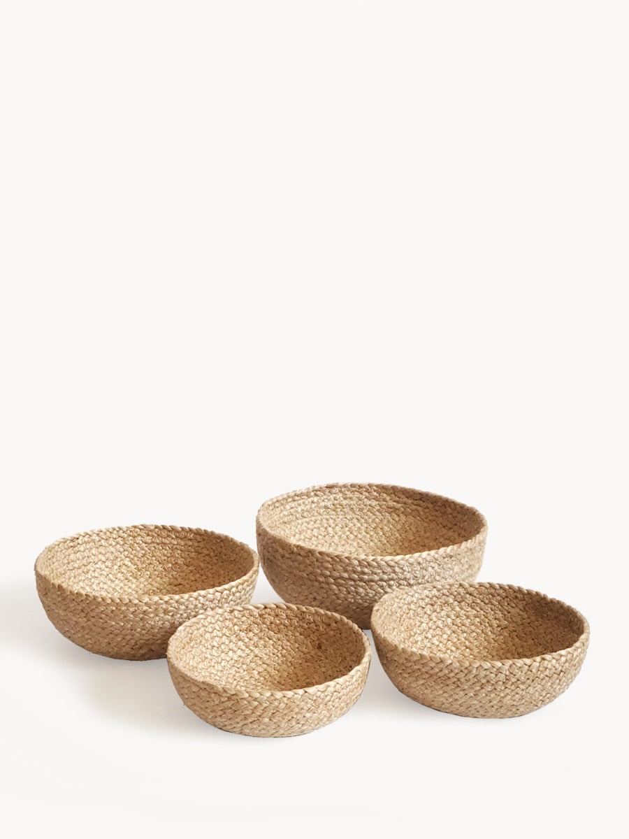 Ensemble de paniers tressés en jute – Rangement déco naturel