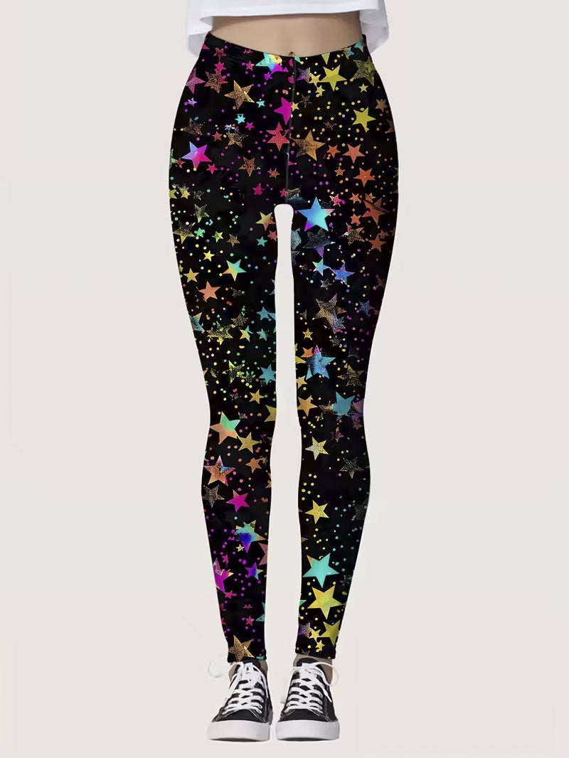 Legging Femme Yoga Taille Haute – Stretch Gainant à Motifs Imprimés