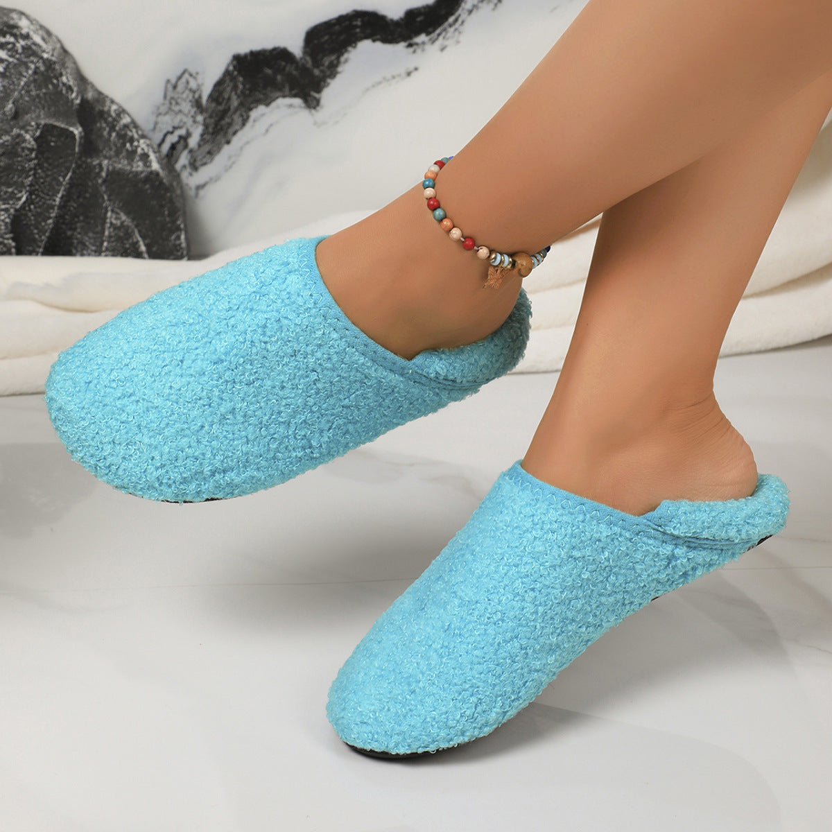 Chaussons Fourrés Ultra Chauds – Confort Intérieur & Extérieur