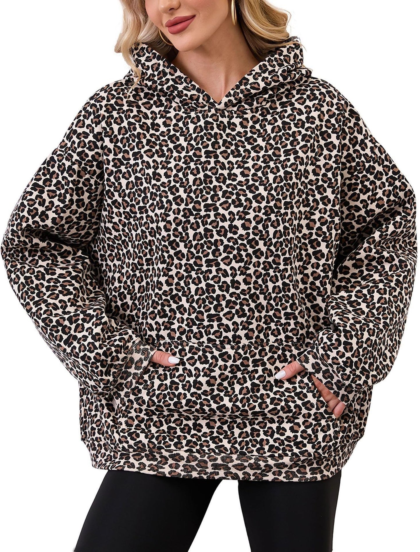 Hoodie Femme Camouflage Effet Feuilles – Sweat à Capuche Tendance