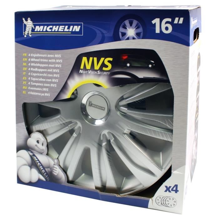 MICHELIN 4 enjoliveurs 16" Chromé NVS42