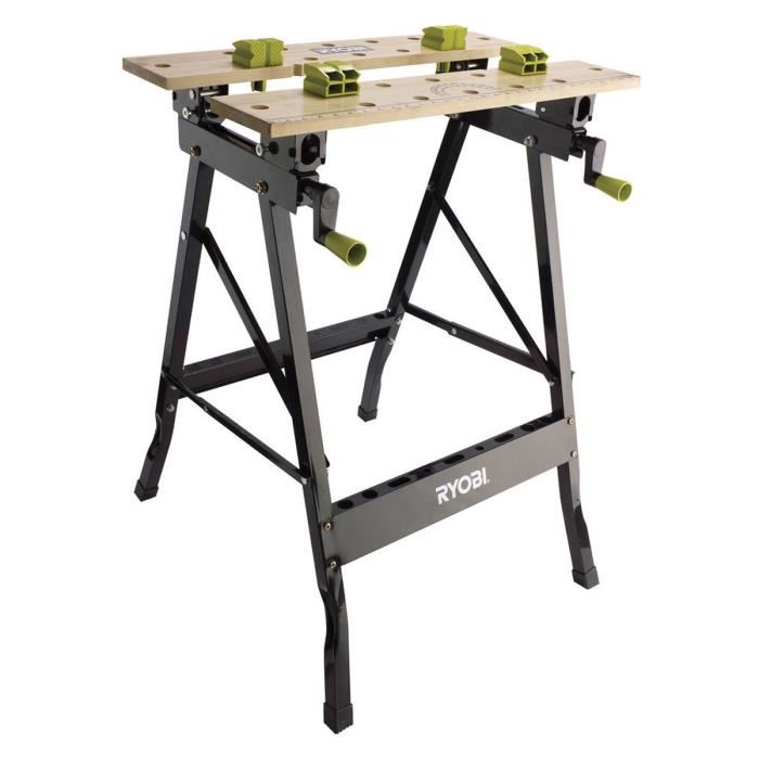 RYOBI Etabli pliable et orientable a 90° RWB02 avec 100 kg de charge maximale
