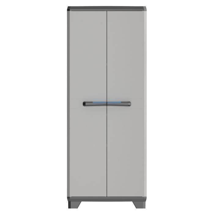 KIS Armoire de rangement haute Linear - 68 x 39 x 173 cm - Noir et gris