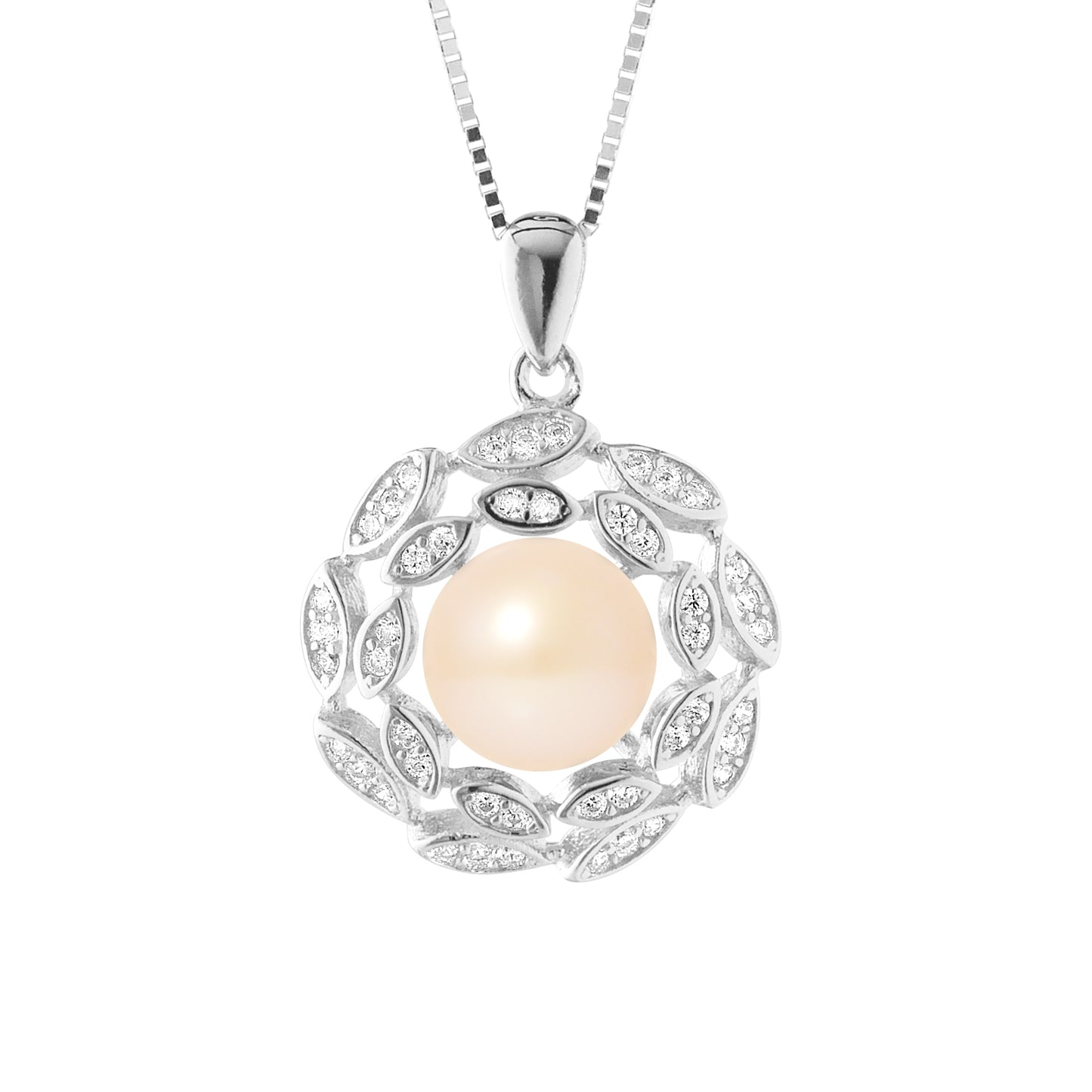 Collier Corolle – Perle de Culture d’Eau Douce Rose – Argent 925 – Élégance & Douceur