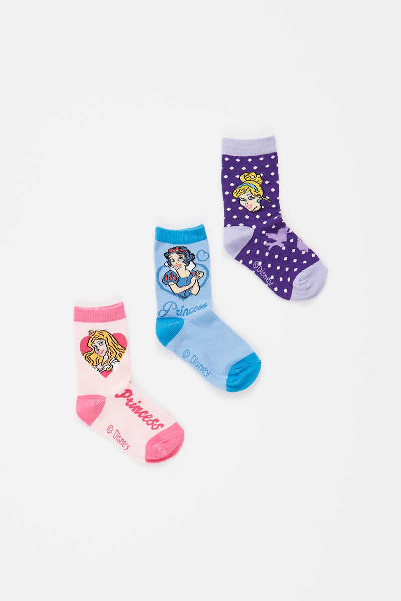 Chaussettes Princesses Disney Fille – Lot de 3 Paires Confortables