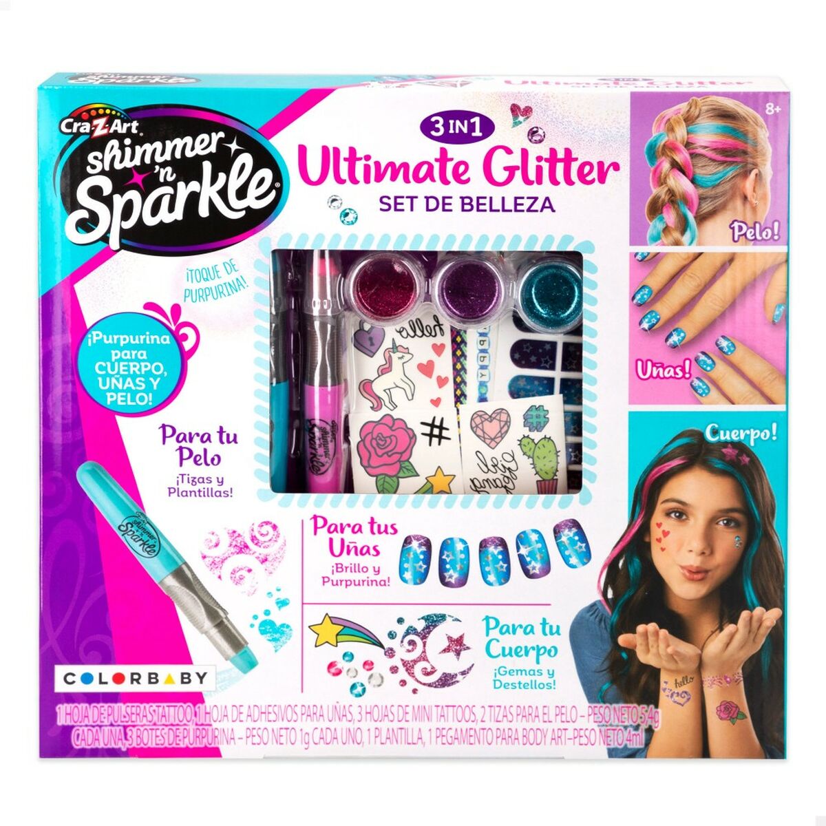 Ensemble de beauté enfant 4 pièces – Ongles, paillettes & accessoires
