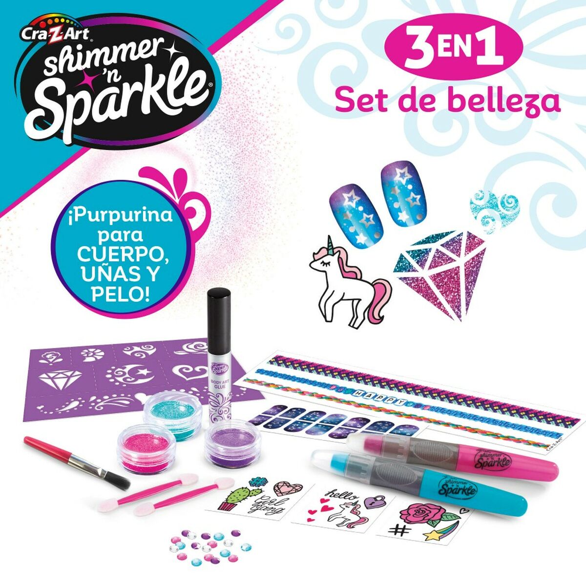 Ensemble de beauté enfant 4 pièces – Ongles, paillettes & accessoires