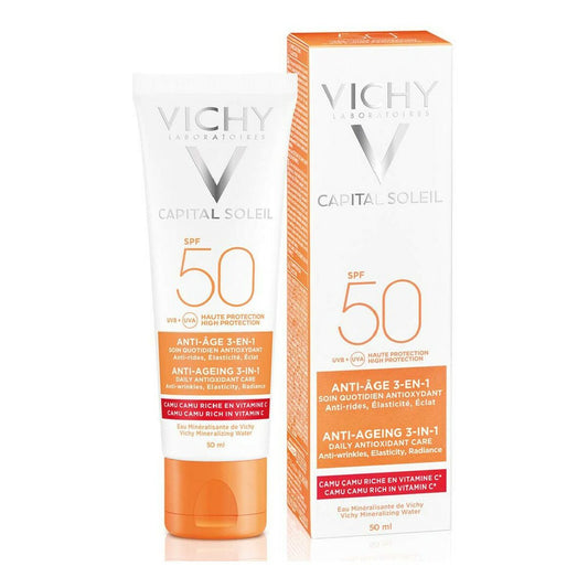 Écran solaire visage Vichy VCH00115 Spf 50 3-en-1 Anti-âge