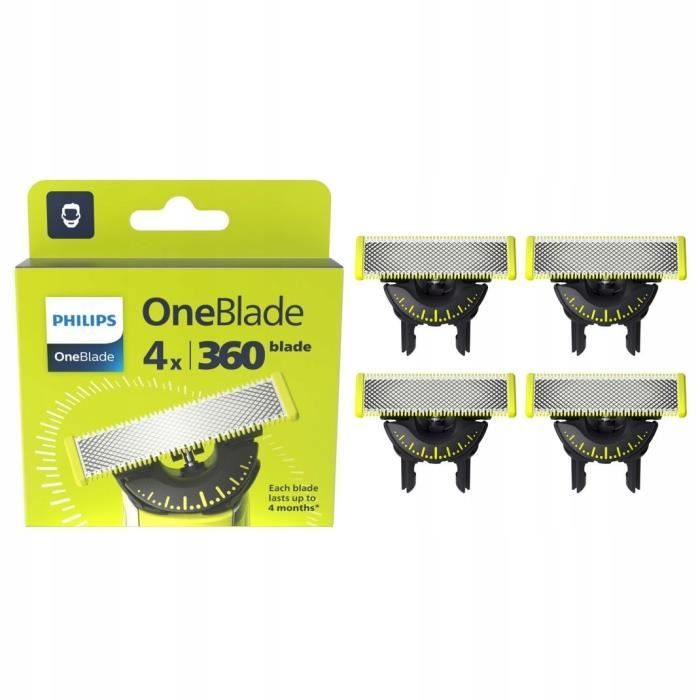 Tete de rasoir - PHILIPS One Blade - Pack 4 lames de rechange 360  QP440/50