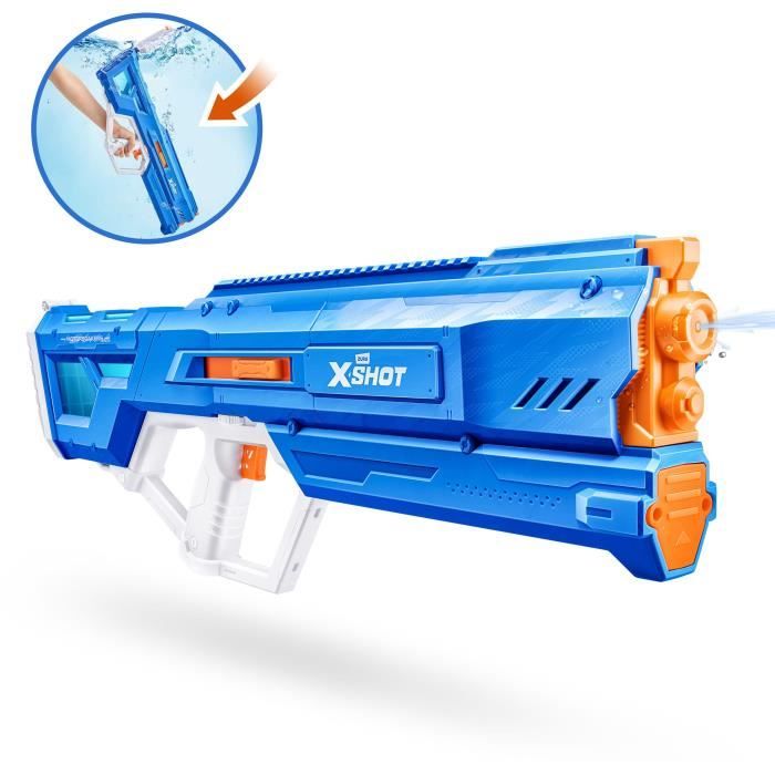 Pistolet a eau motorisé - ZURU - X-SHOT Mega Pulse - Remplissage rapide - Batterie rechargeable - Portée 9 m - Réservoir 1,1 L