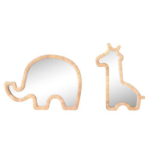 Miroir mural Home ESPRIT Naturel 43 x 3 x 60 cm (2 Unités)