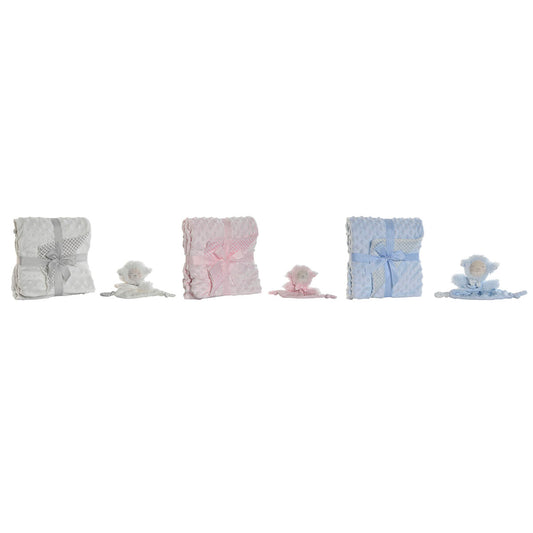 Coffret Bébé Home ESPRIT Bleu Beige Rose Polyester (3 Unités)