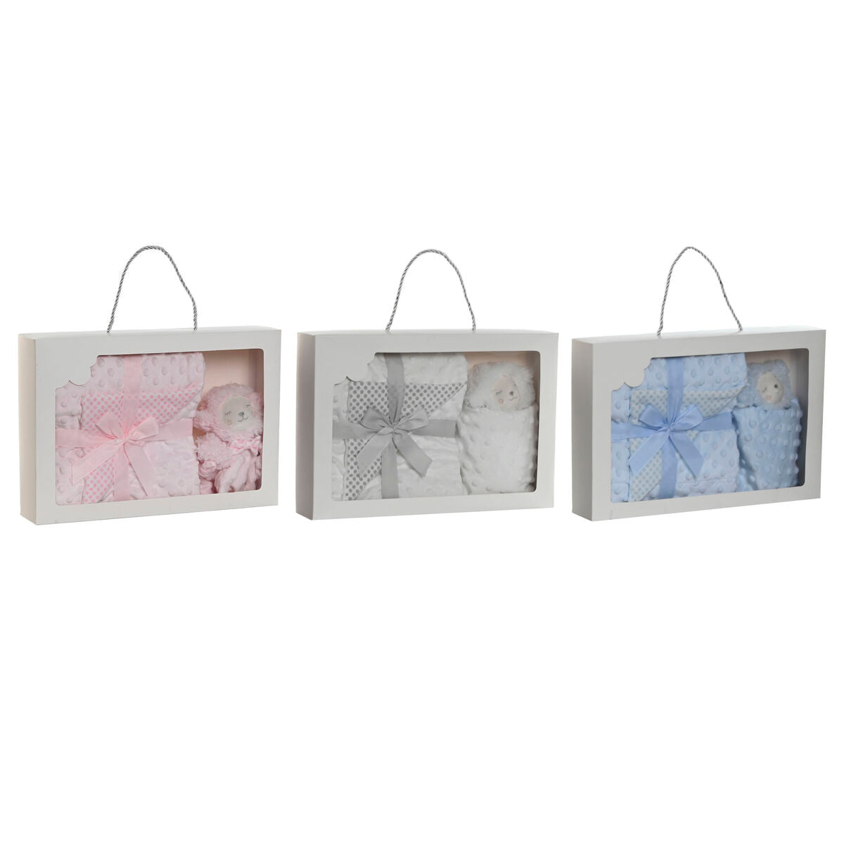 Coffret Bébé Home ESPRIT Bleu Beige Rose Polyester (3 Unités)