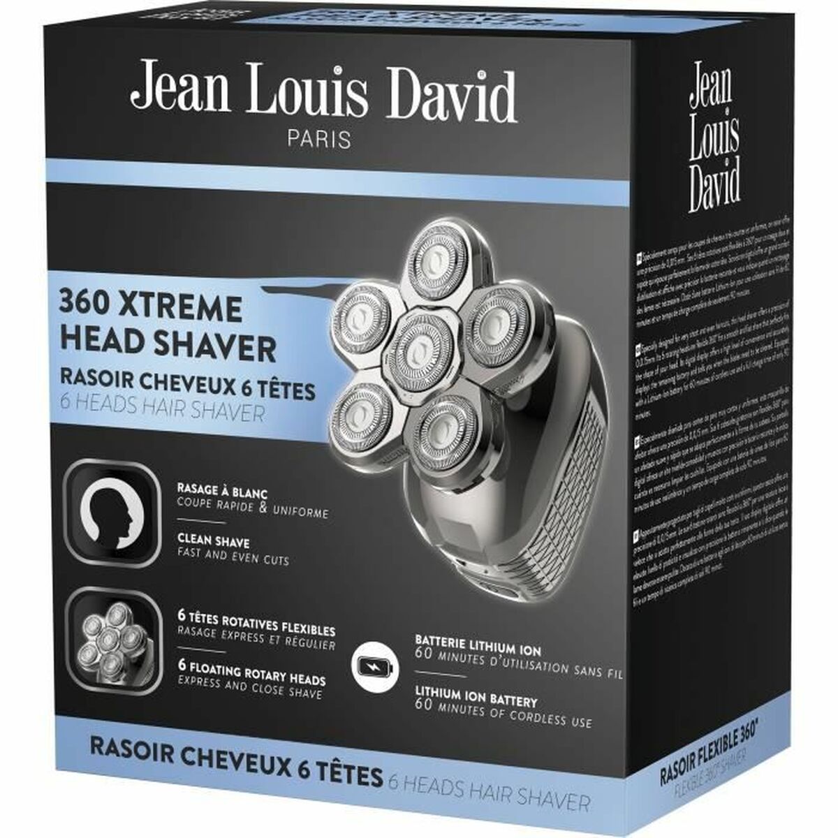 Tondeuse Jean Louis David JLD 360 XTREME HEAD SHAVER 6 Pièces