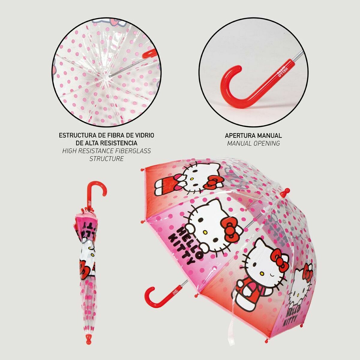Parapluie Hello Kitty Rose 45 cm Ø 45 cm