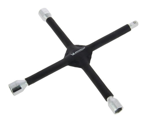 Clé en croix démonte-roue - MICHELIN - 17/19/21mm et carré 1/2 - Renforcée - Revetement mousse antiglisse - Acier inoxydable HQ