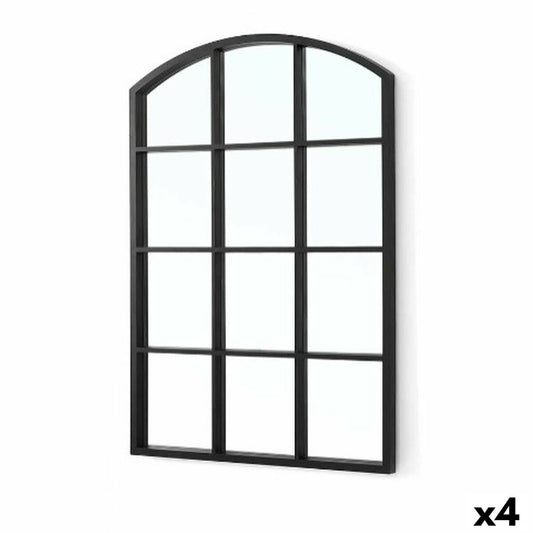 Miroir mural Gift Decor Noir Fenêtre 50,5 X 2,5 X 76 cm (4 Unités)