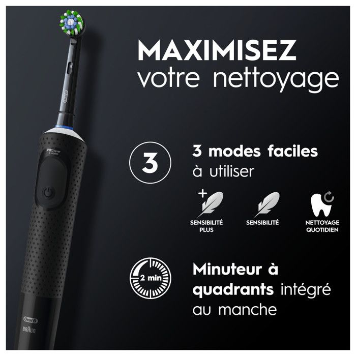 Brosse a dents - ORAL-B - Vitality Pro - Black - Electrique