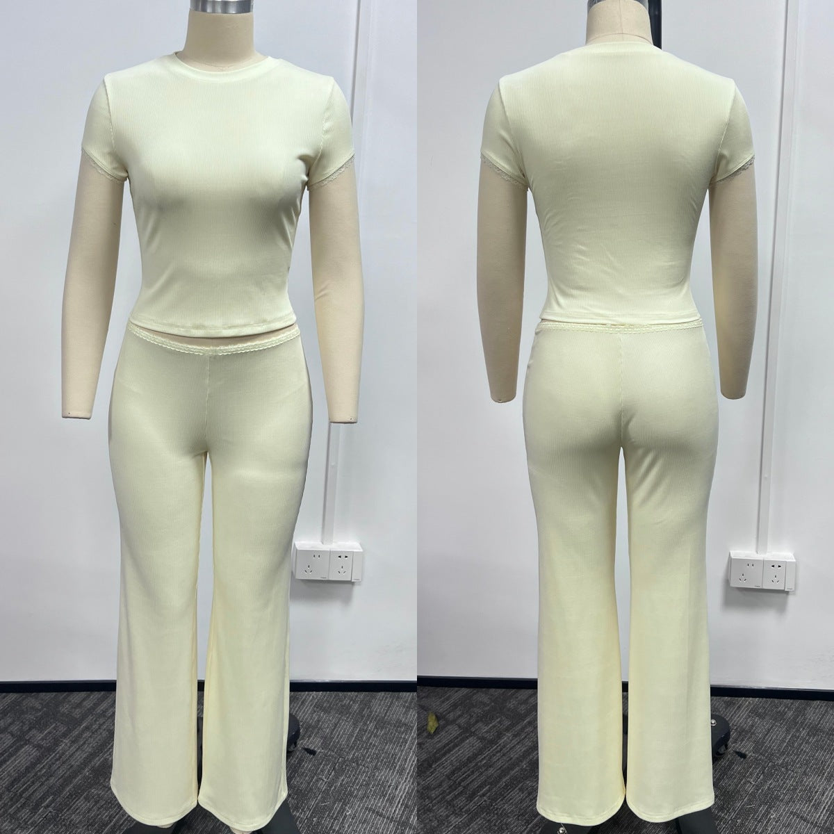 Ensemble Élégance – T-shirt Ajusté & Pantalon Taille Haute