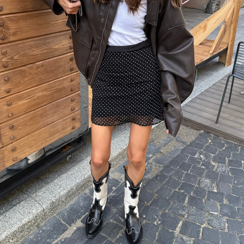 Jupe Mini Femme à Pois – Coupe Moulante & Chic