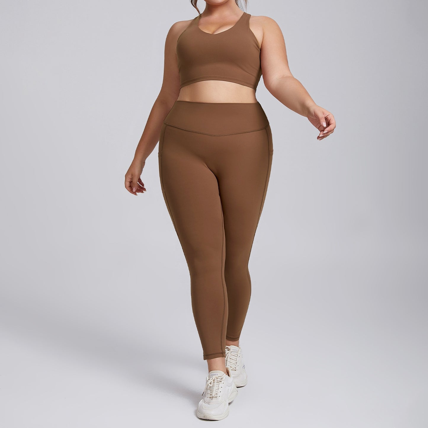 Legging Yoga Femme Grande Taille Taille Haute avec Poches – Confort & Maintien