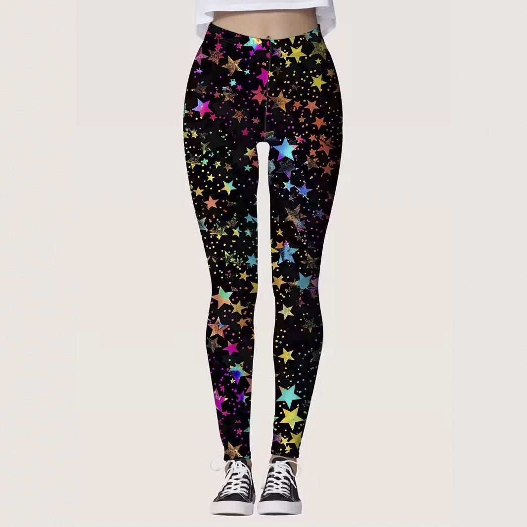 Legging Femme Yoga Taille Haute – Stretch Gainant à Motifs Imprimés