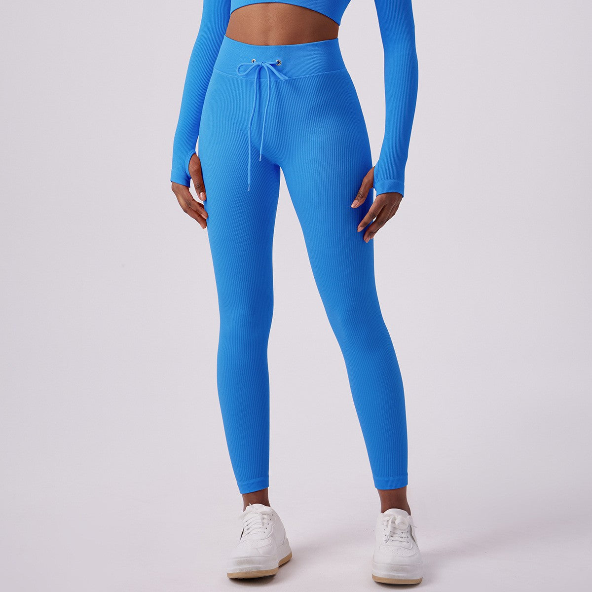 Legging de Yoga Femme Taille Haute à Cordon – Effet Galbant & Confort Extérieur
