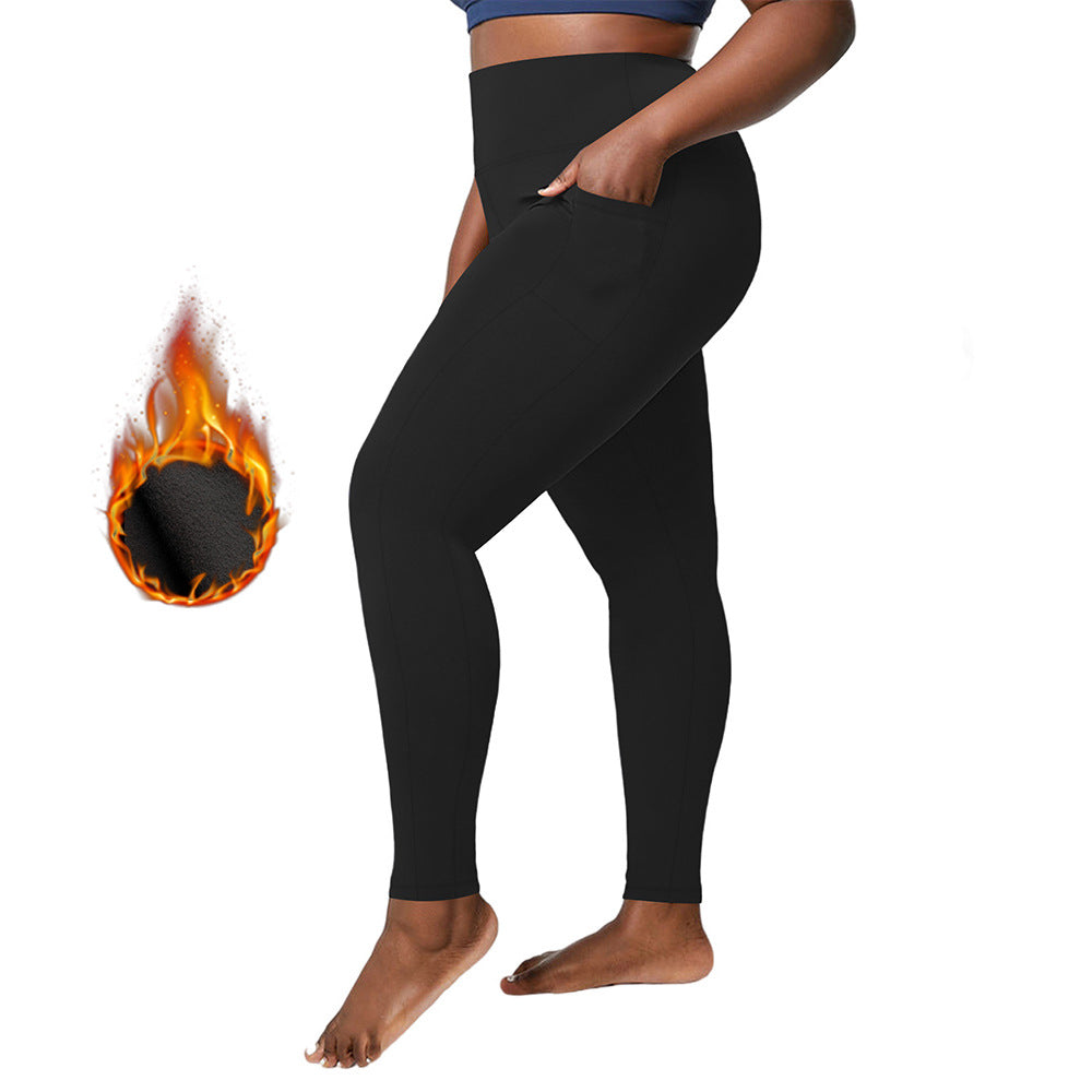 Legging Femme Polaire Taille Haute – Yoga & Hiver Ultra Chaud