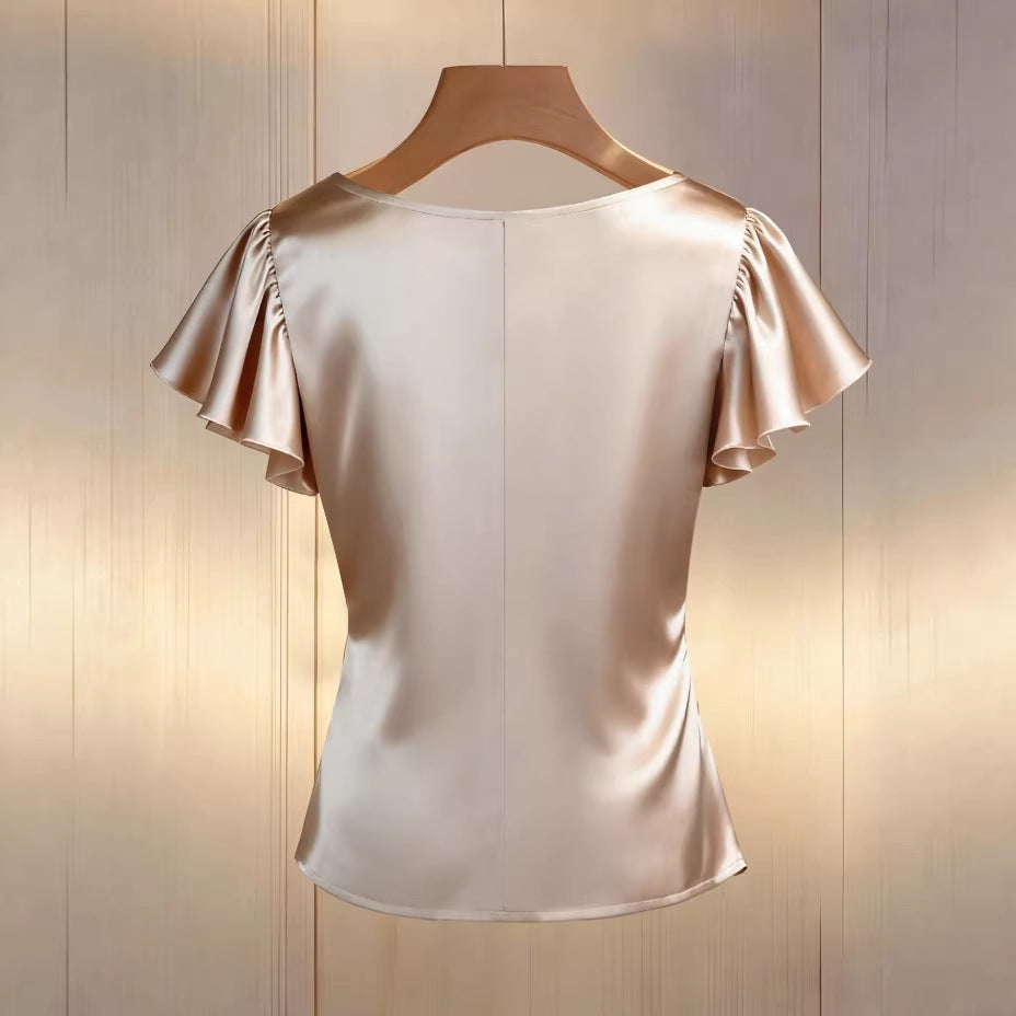 Top Femme Élégant Plissé – Coupe Fluide Khaki