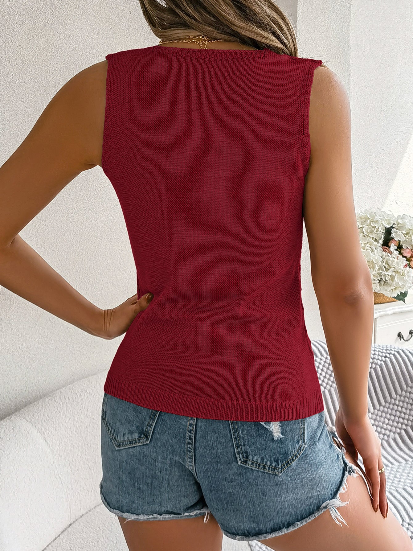 Top Femme Col V Fluide – Manches Courtes
