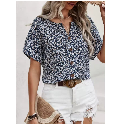 Top Femme Imprimé 3D – Coupe Ample Été