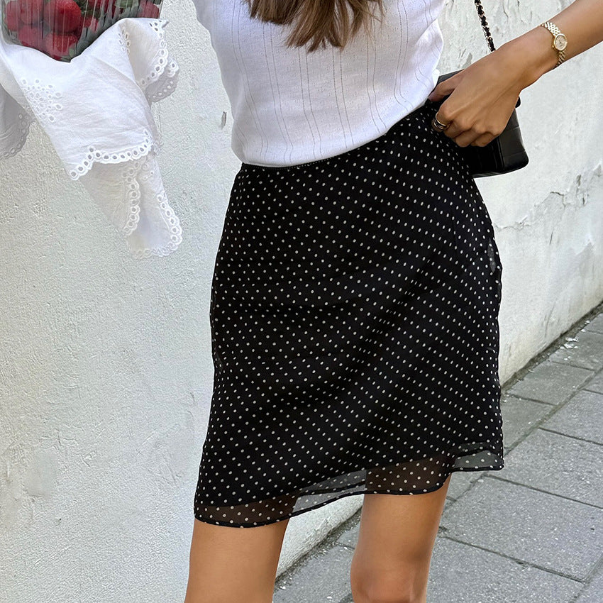 Jupe Mini Femme à Pois – Coupe Moulante & Chic