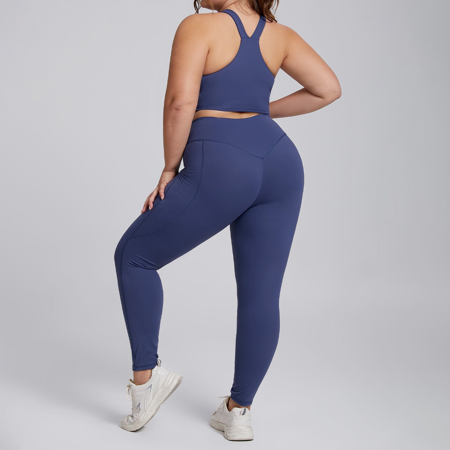Legging Yoga Femme Grande Taille Taille Haute avec Poches – Confort & Maintien