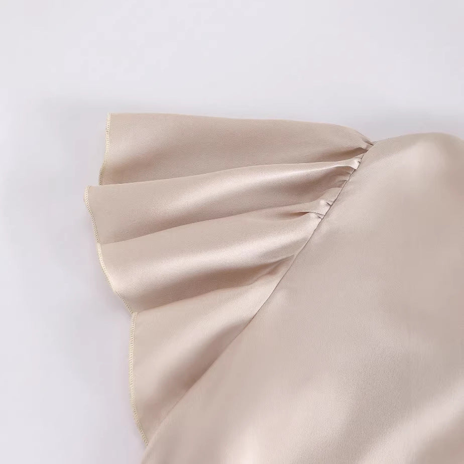 Top Femme Élégant Plissé – Coupe Fluide Khaki