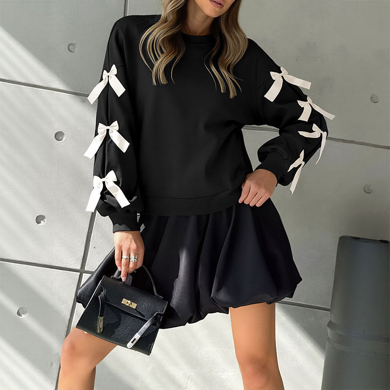 Sweat Femme à Nœuds – Manches Longues Élégantes & Confortables