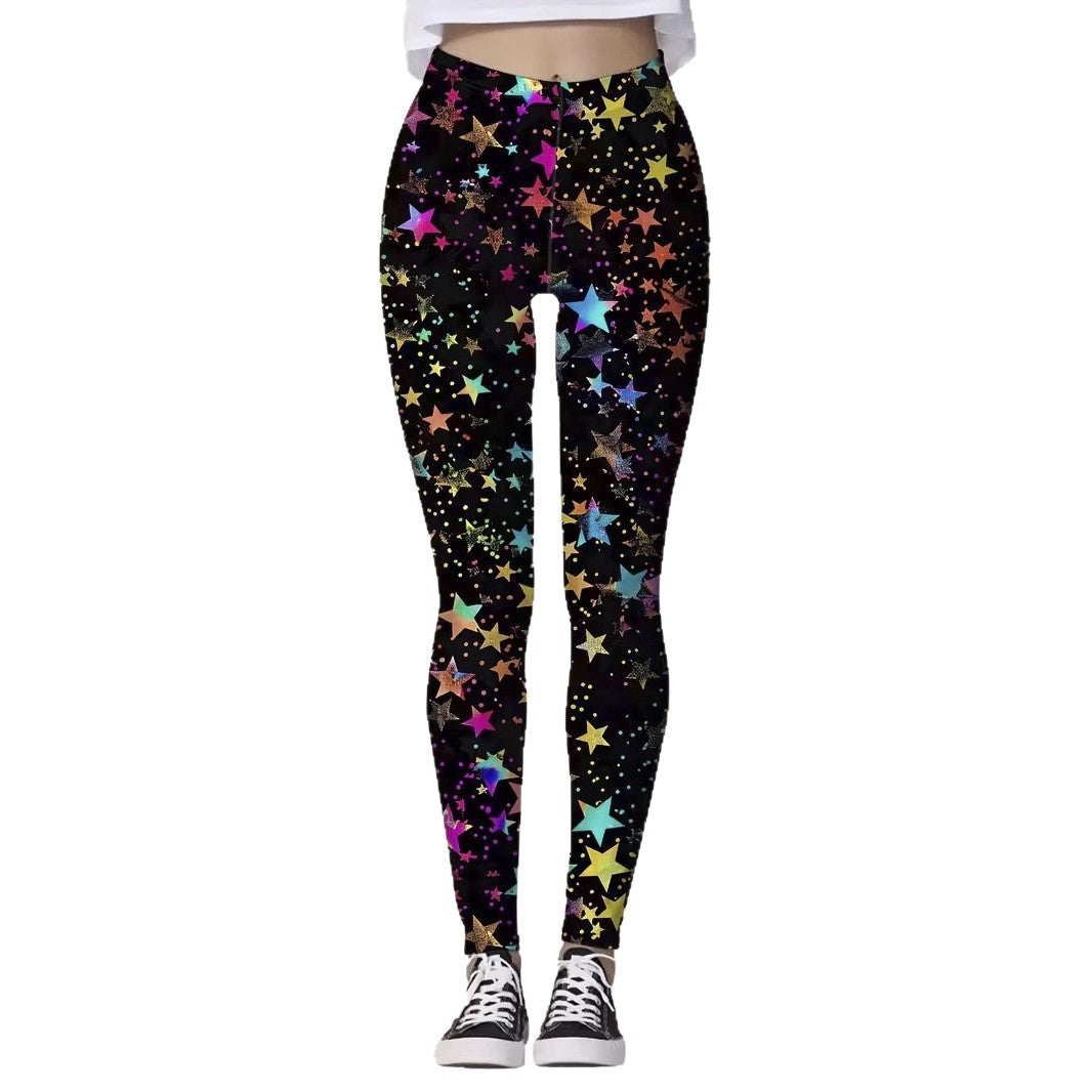 Legging Femme Yoga Taille Haute – Stretch Gainant à Motifs Imprimés