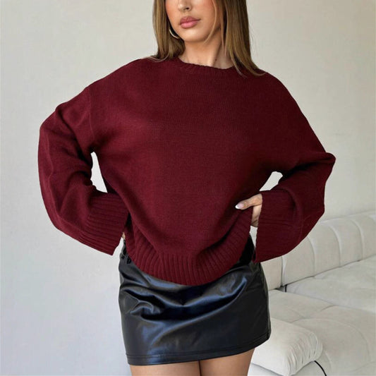 Pull femme col roulé manches longues