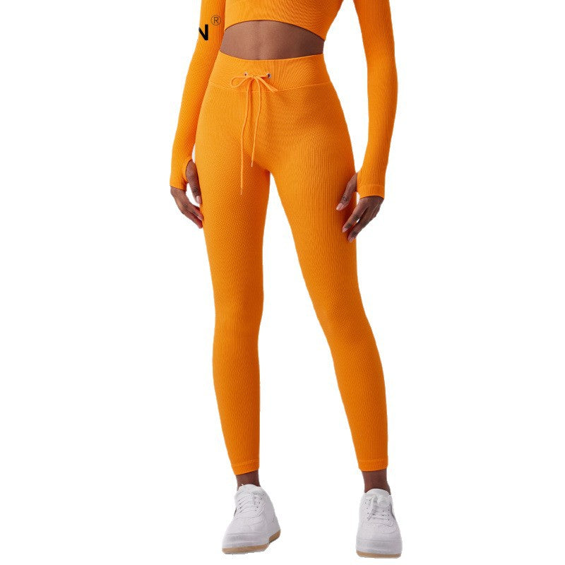 Legging de Yoga Femme Taille Haute à Cordon – Effet Galbant & Confort Extérieur