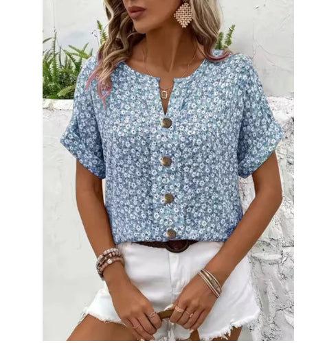 Top Femme Imprimé 3D – Coupe Ample Été