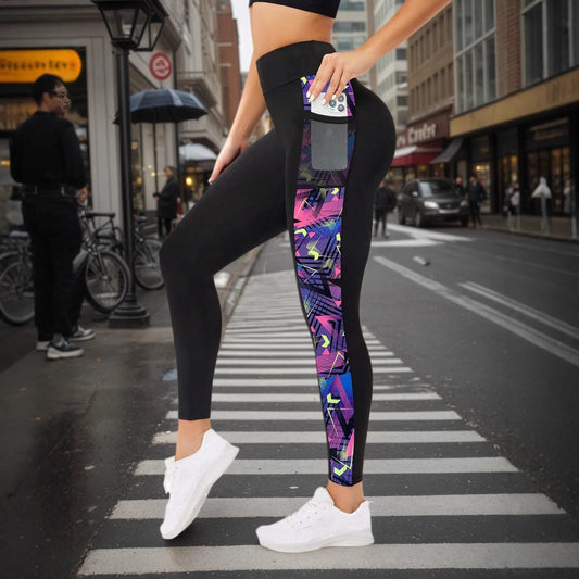 Legging Femme Yoga Évasé Taille Haute – Stretch Gainant avec Poches