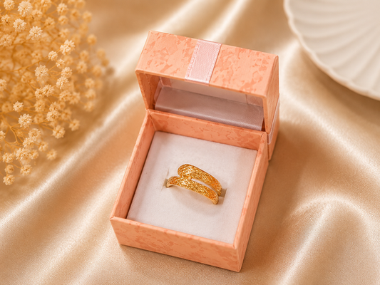 Bague serpent ajustable en acier inoxydable doré – élégante & tendance