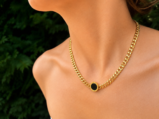 Collier réversible en acier inoxydable – Noir & Blanc