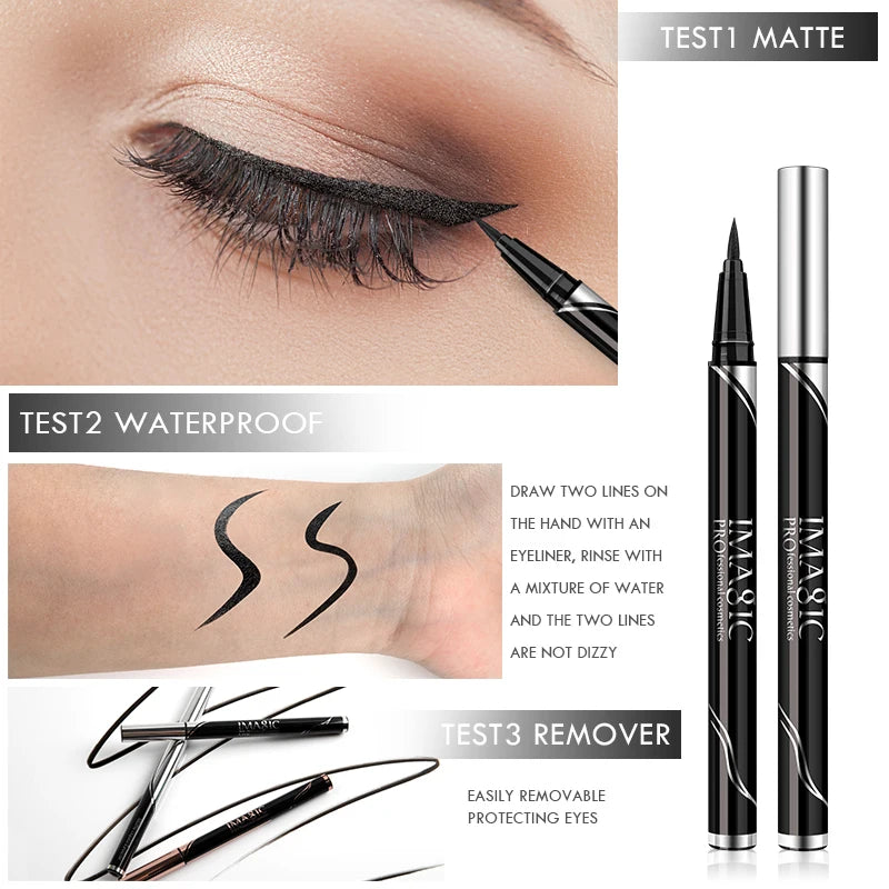 IMAGIC – Eyeliner waterproof mat noir longue tenue – Stylo eyeliner maquillage