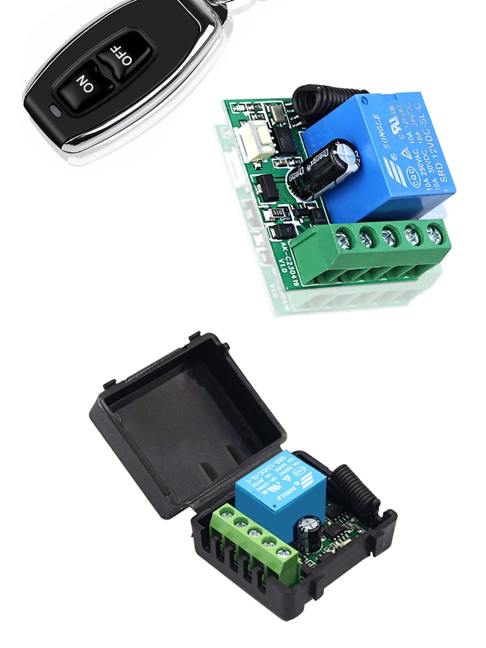 Commutateur sans fil avec télécommande 433Mhz, récepteur de relais DC 12V 1CH RF 10A et transmetteur 2CH pour serrure électromagnétique de porte